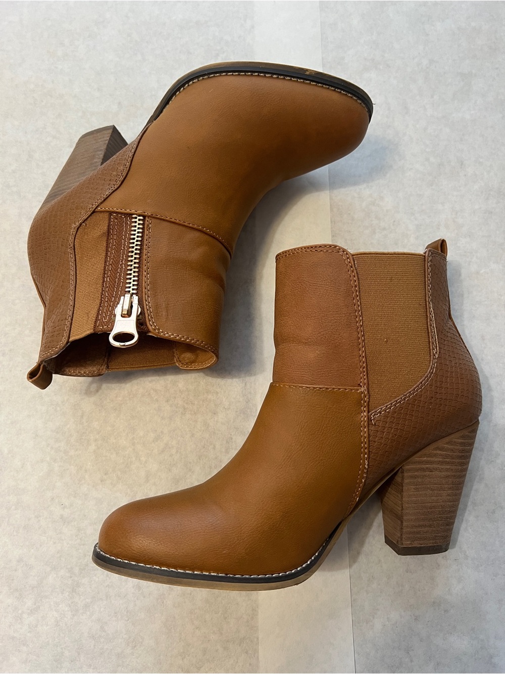 Aldo Tan Block Heel Ankle Boots